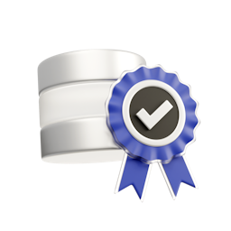 White Database with a blue medal