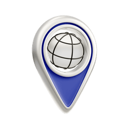 Pin with a globe as pinhole