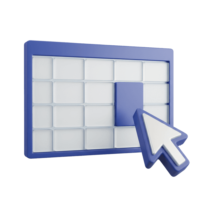 3D spreadsheet with selected column