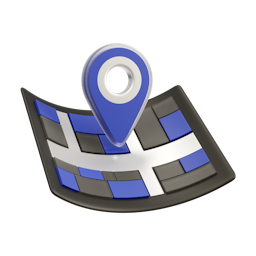 Map icon with a pin on top
