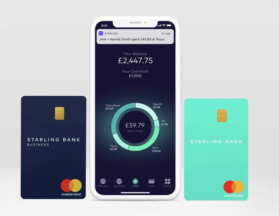 Starling Bank cards and app